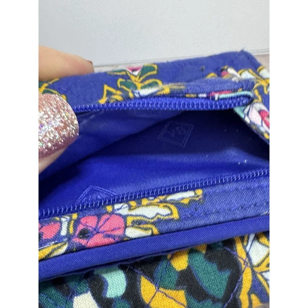 Vera Bradley Riley compact wallet RFID All Together Colorful Trifold - Picture 7 of 10